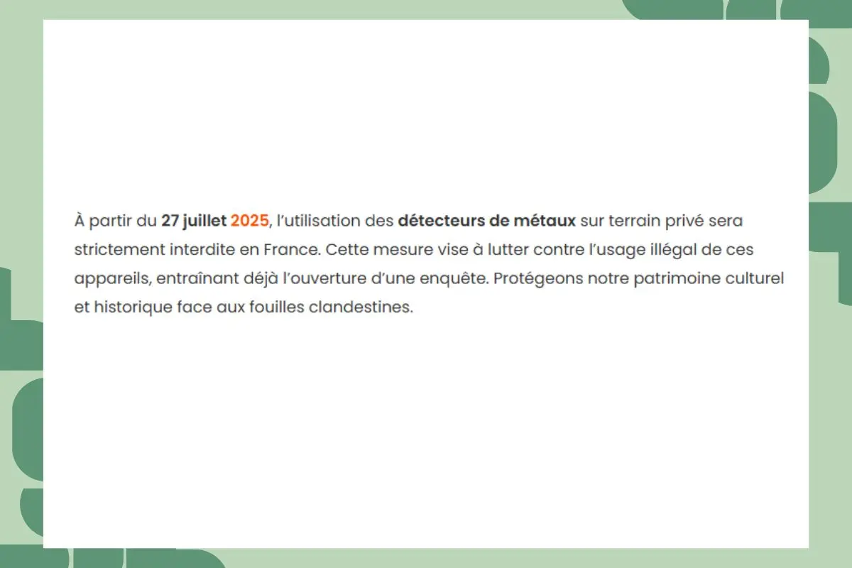 Des propos accablant sur la détection de métaux