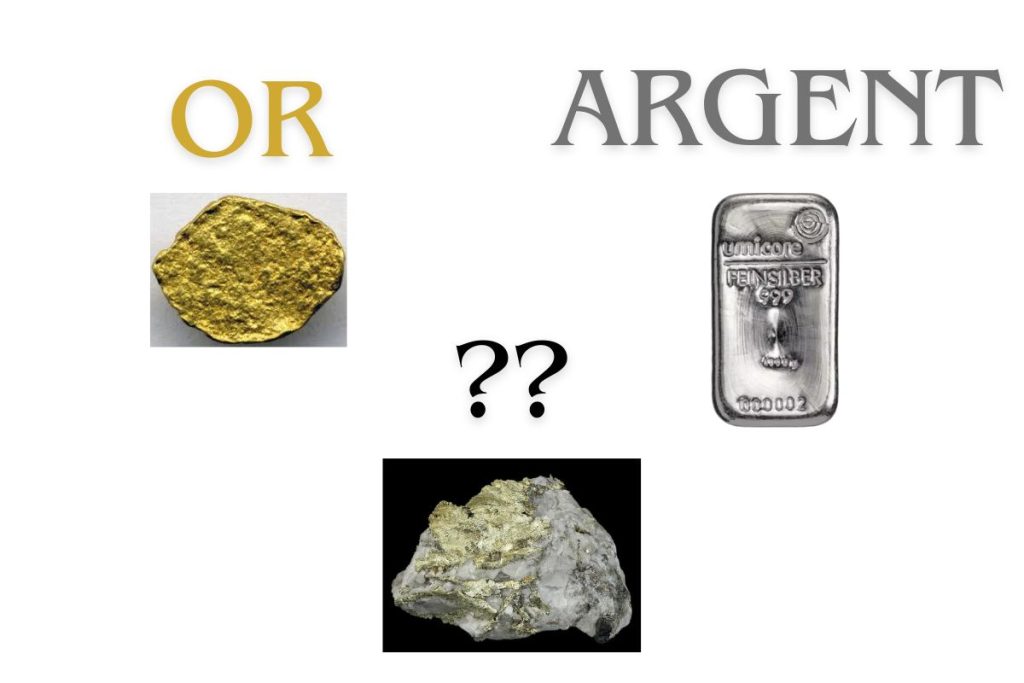 OR ARGENT ELECTRUM CUIVRE FER
