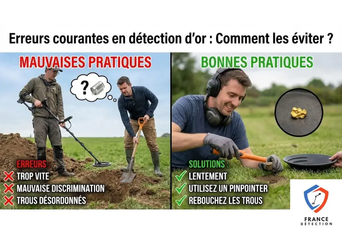 Les 11 Erreurs courantes en détection d’or : Comment les éviter ?